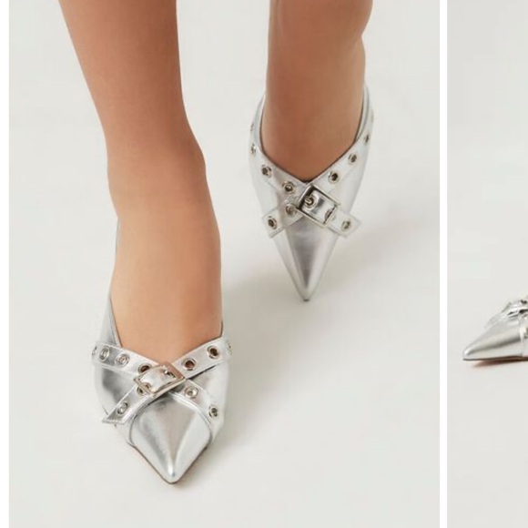 Brand new, never worn. Silver metallic pointy toe heels. So cute! Size 7. - Picture 5 of 6